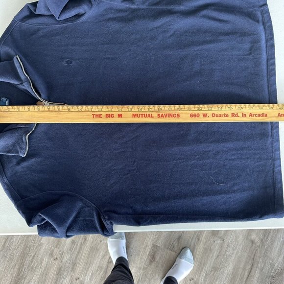 Polo Ralph Lauren Quarter Zip Pullover Sweater Men's 2XL Navy elbow pads - Picture 9 of 12